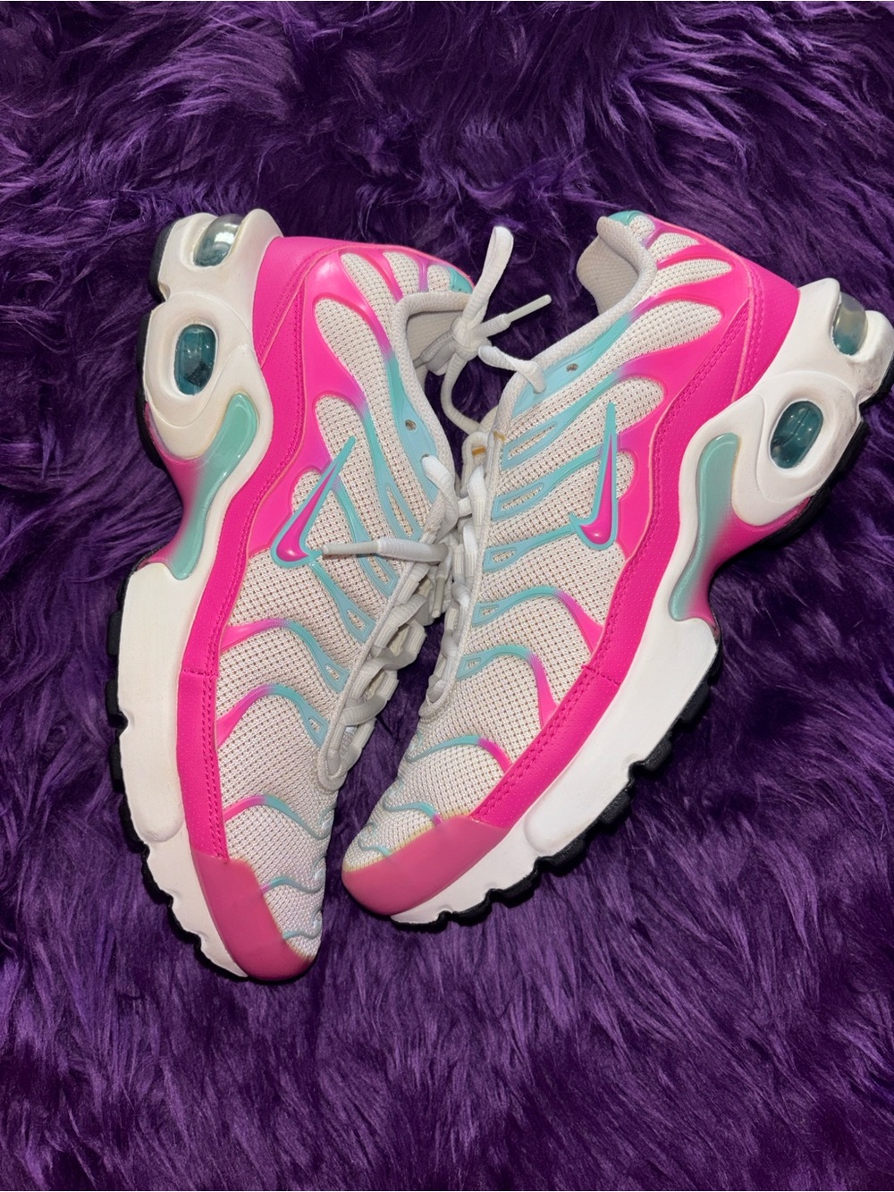 Nike Pink Teal White Air Max Plus Sneakers